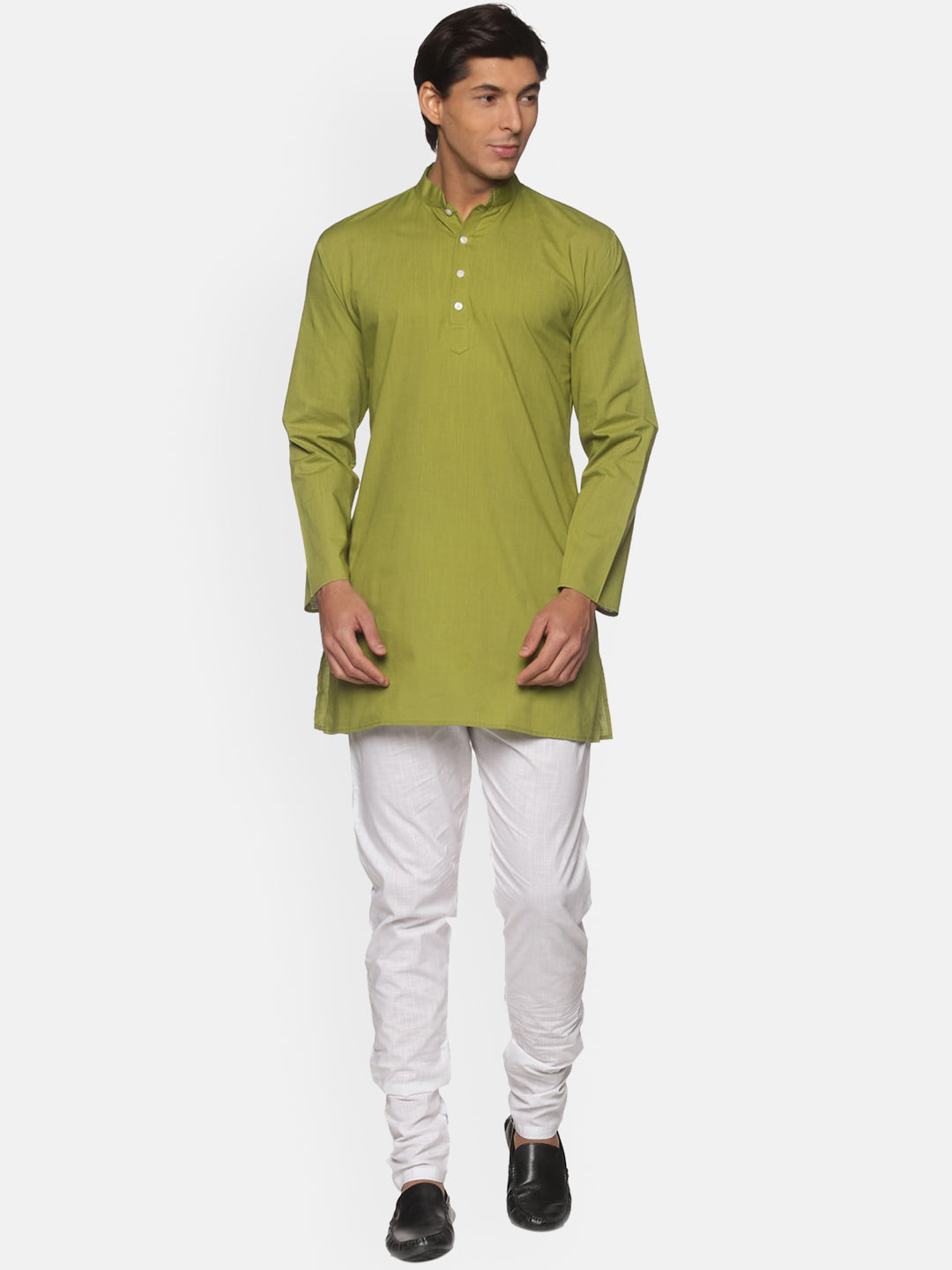 Sethukrishna Green Pure Cotton Kurta with Pyjamas For Men - Distacart