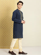 House of Pataudi Men Pure Cotton Yoke Design Jashn Kurta