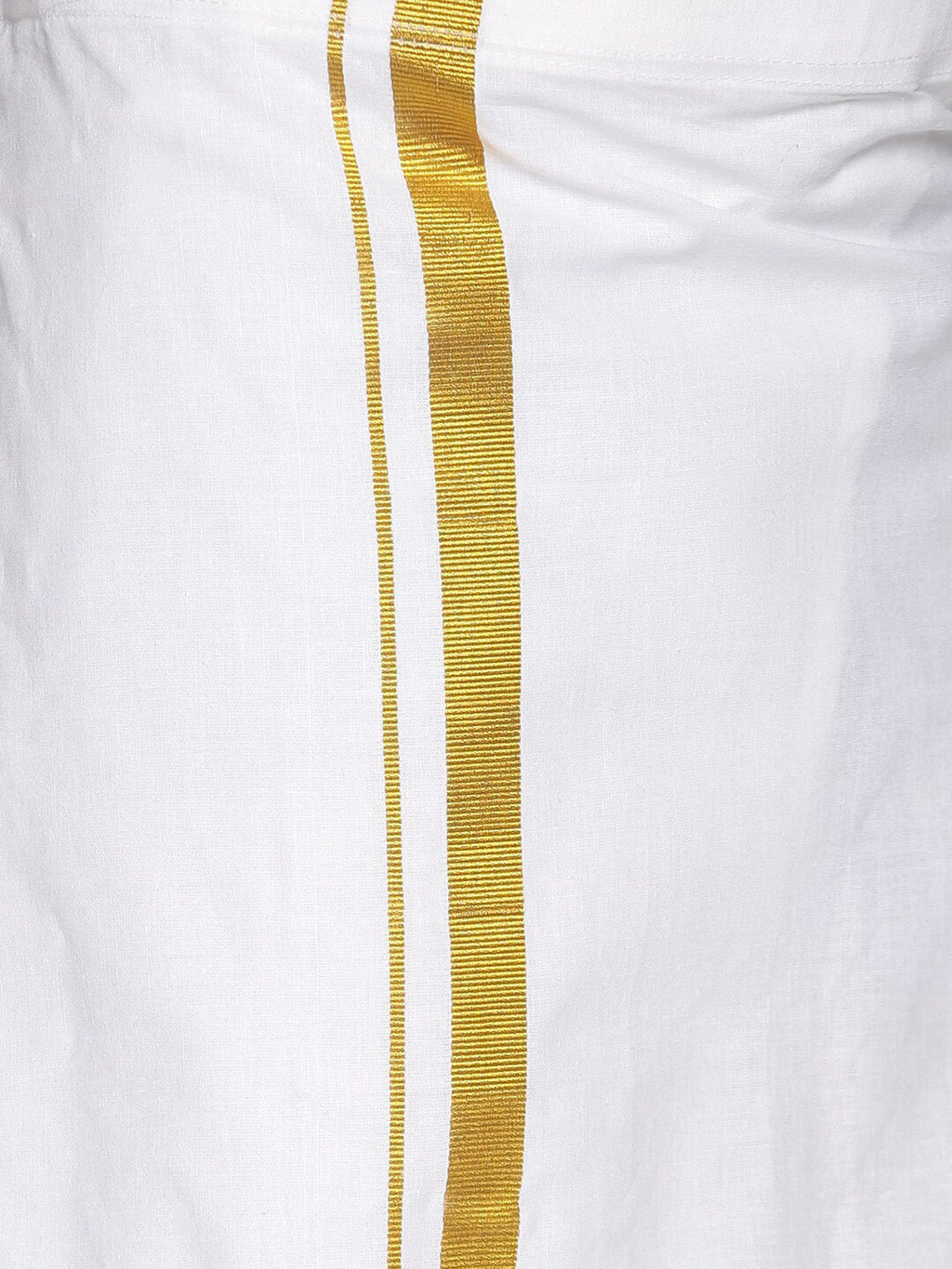 Sethukrishna Boys Cream-Coloured & Gold-Toned Pure Cotton Shirt with Dhoti