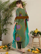 Indo Era Women Floral Printed Regular Beads and Stones Kurta with Trousers & With Dupatta - Distacart