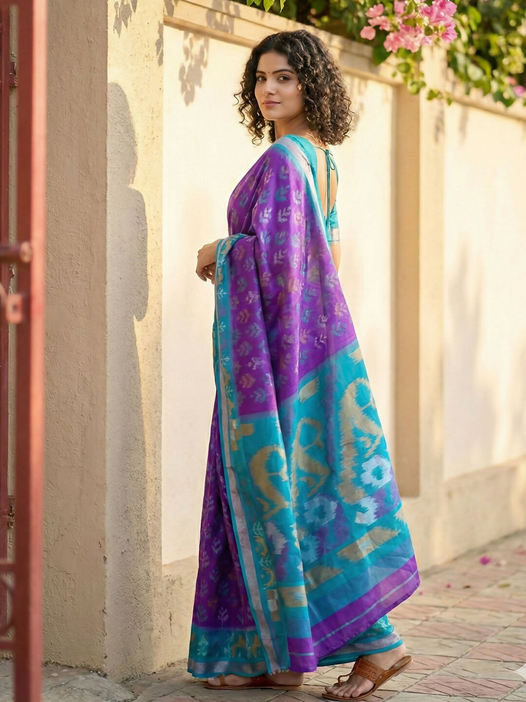 Shree Shyam Fashion Violet Pochampally Silk Saree - Distacart