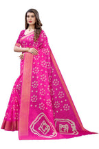 Vamika Pink Color Linen Jari Border Saree