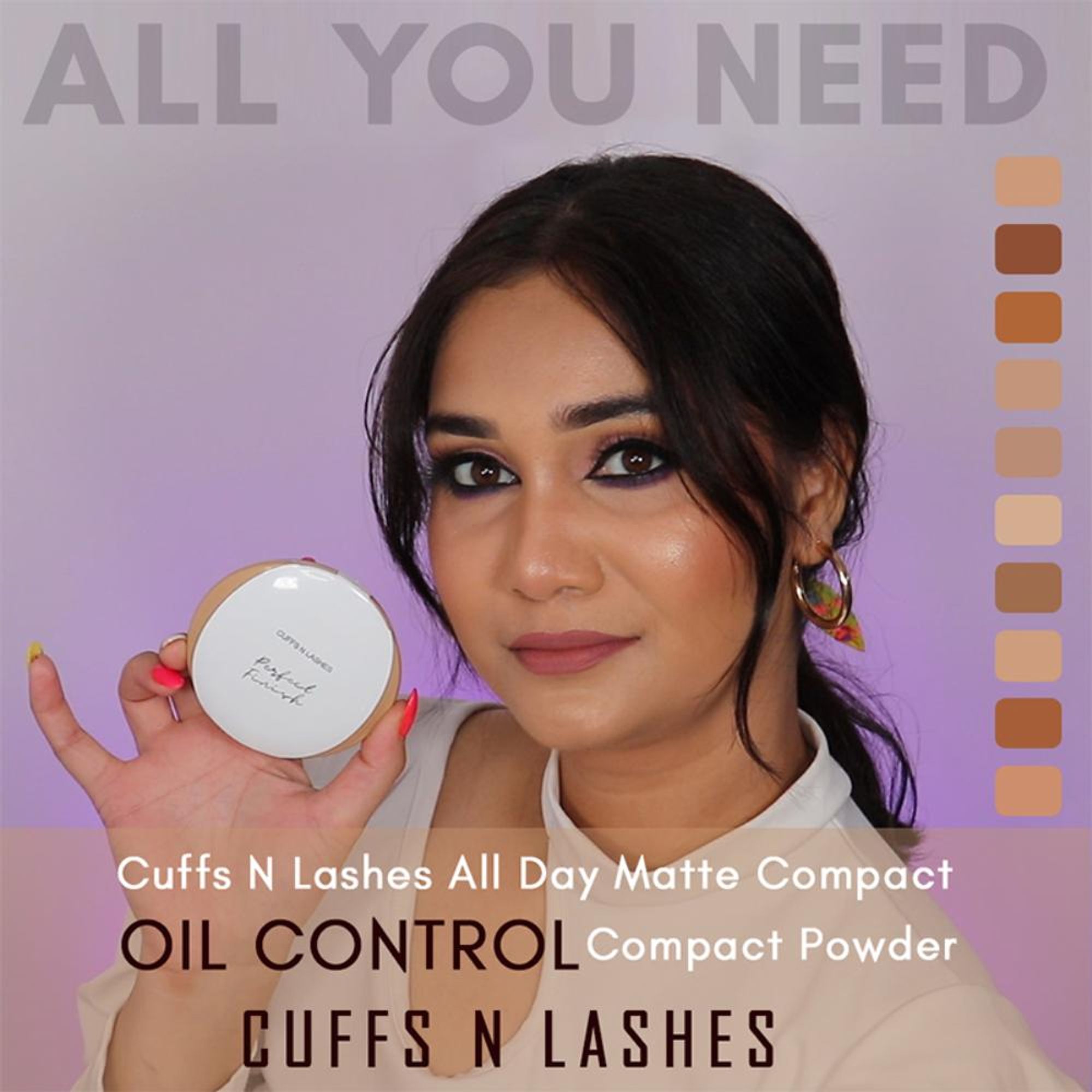 CUFFS N LASHES Perfect Finish Pressed Powder Compact With SPF 15 - 05 Light Medium - Distacart