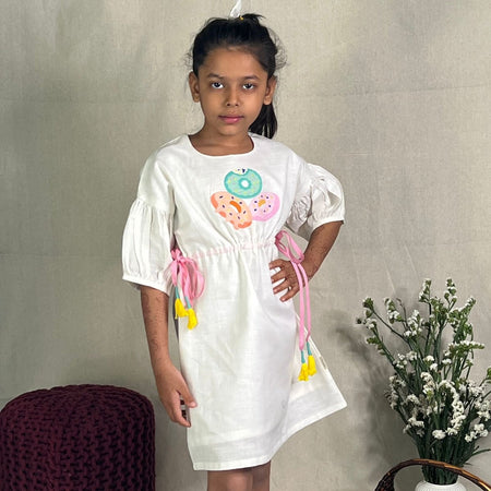 ArthLife Off-White Donuts Embroidered Dress