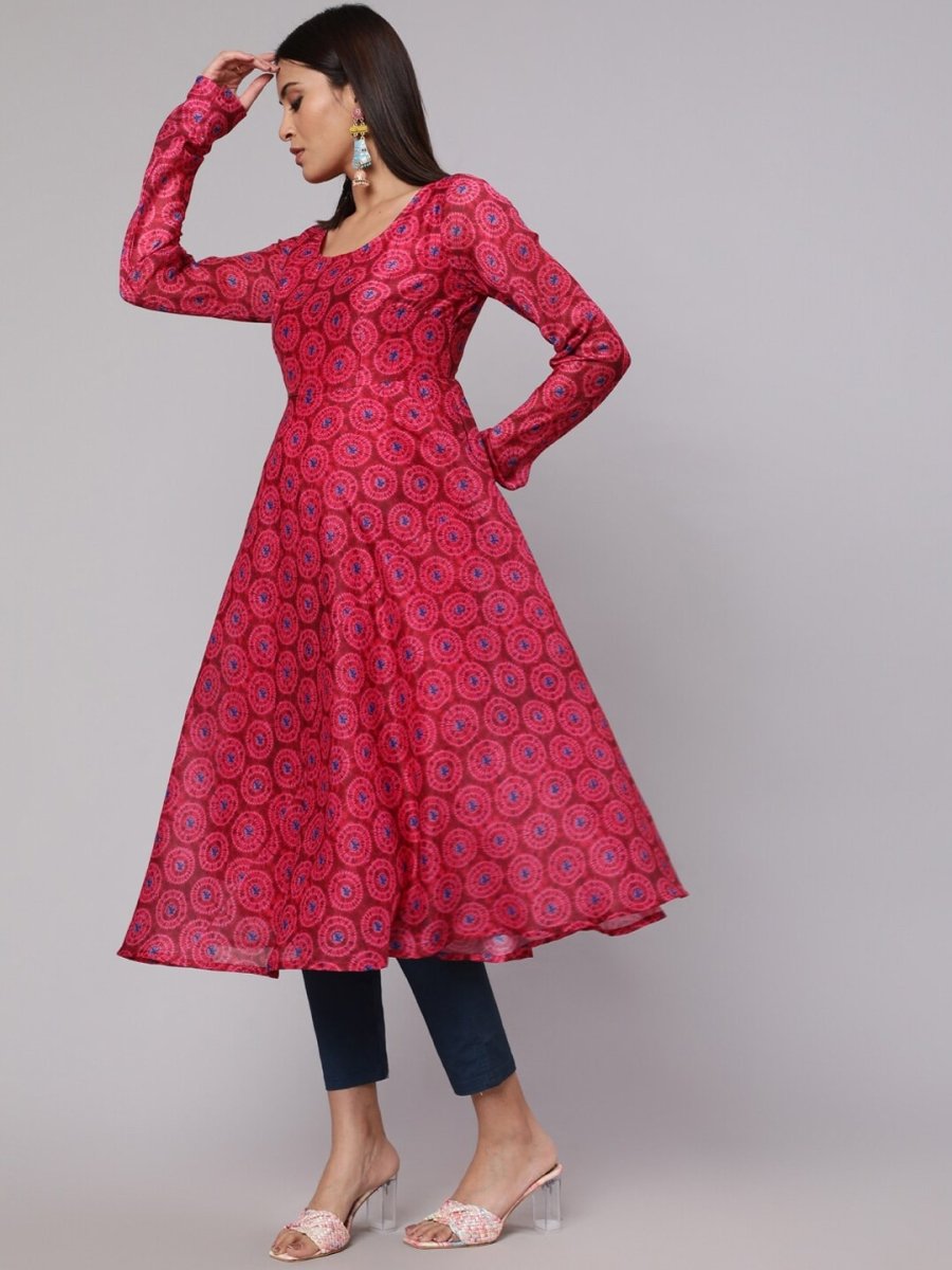 Aks Tie & Dyed Anarkali Kurta