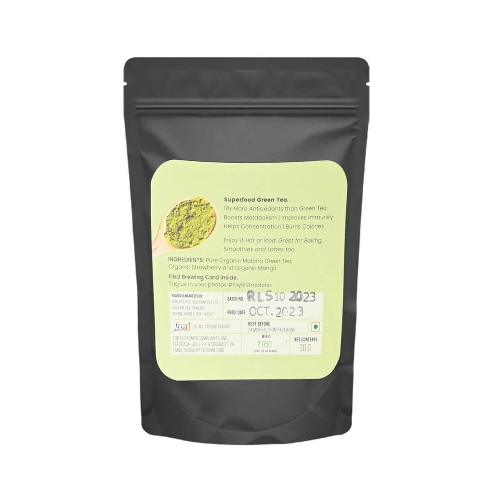 Tea Trunk Strawberry Matcha Green Tea Power - Pure Ceremonial Grade - Distacart
