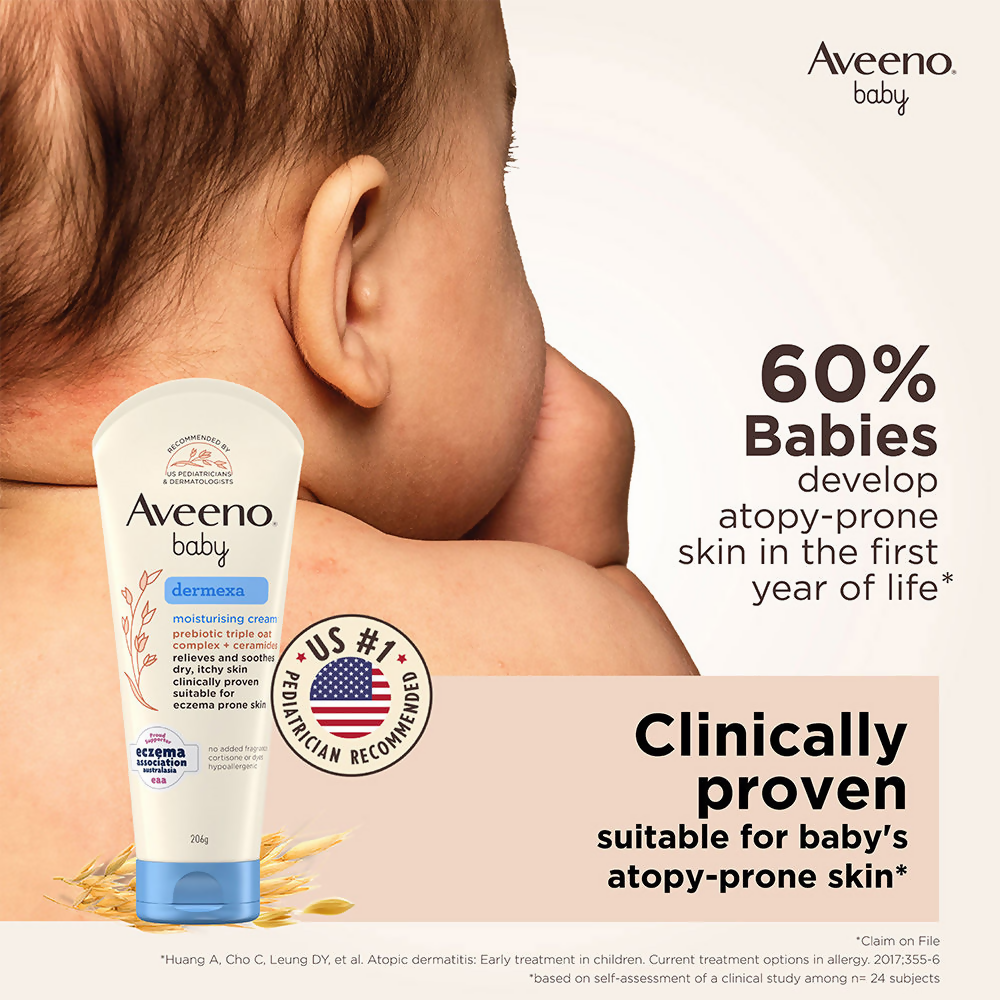 Aveeno Baby Dermexa Moisturising Cream - Prebiotic Oat + Ceramides For Dry