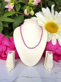 Inhanns Crystal Bloom – Single Line Necklace + Studs - Glossy Purple