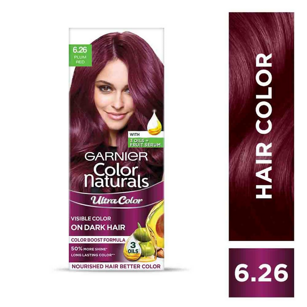 Garnier Color Naturals Ultra Hair Color - 6.26 Plum Red - Distacart
