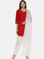 Souchii White & Gold Printed Dupatta - Distacart