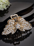 Panash Women Gold-Toned & White Embellished Claw Clip - Distacart