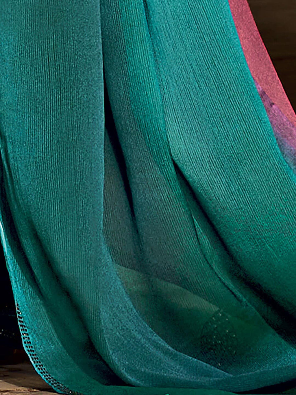 Saree Mall Mauve & Turquoise Blue Ombre Embellished Sarees - Distacart