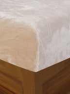 Nendle Beige Woollen 400 TC King Bedsheet with 2 Pillow Covers