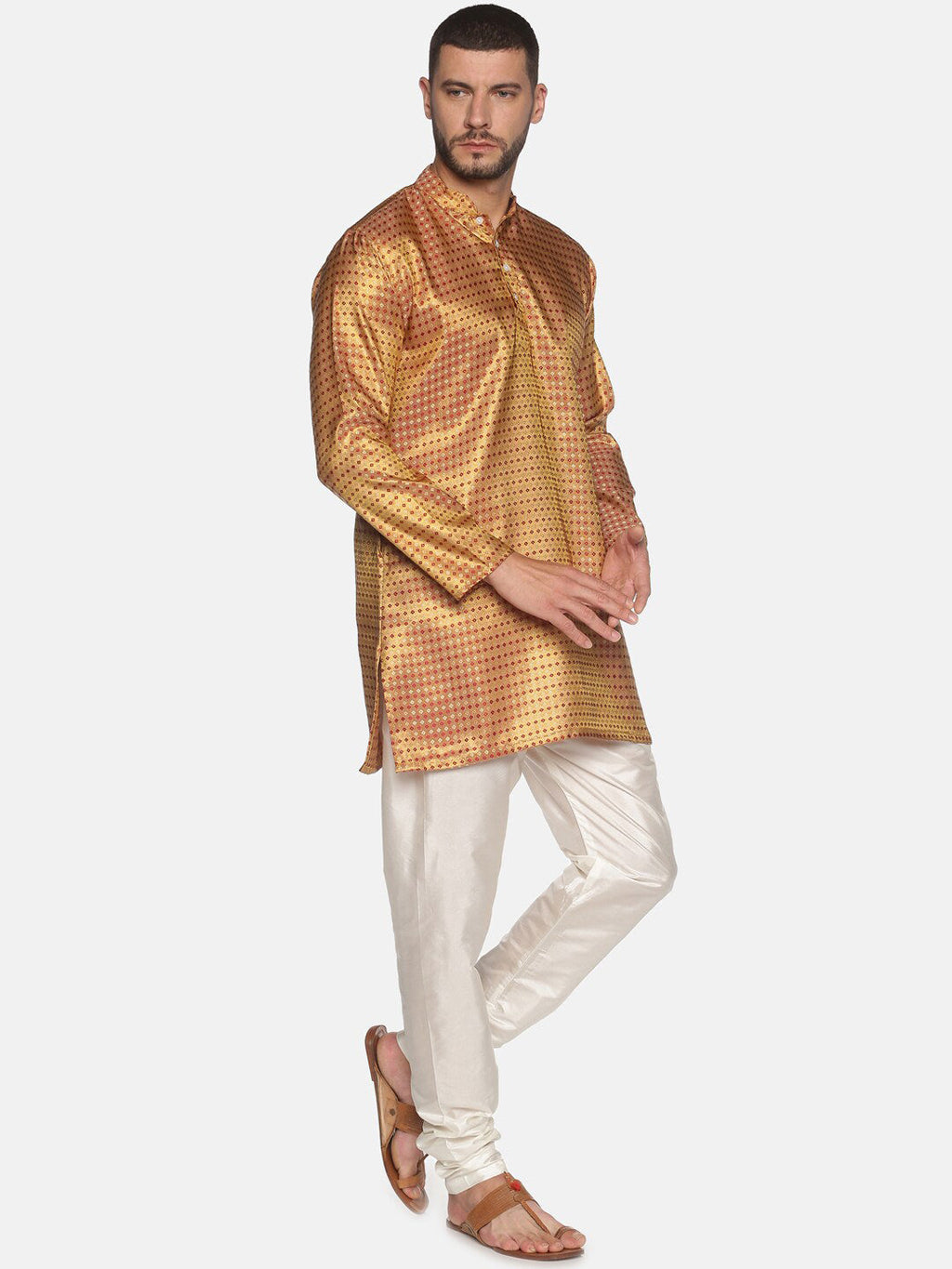 Sethukrishna Men Red Ethnic Motifs Kurta with Churidar - Distacart