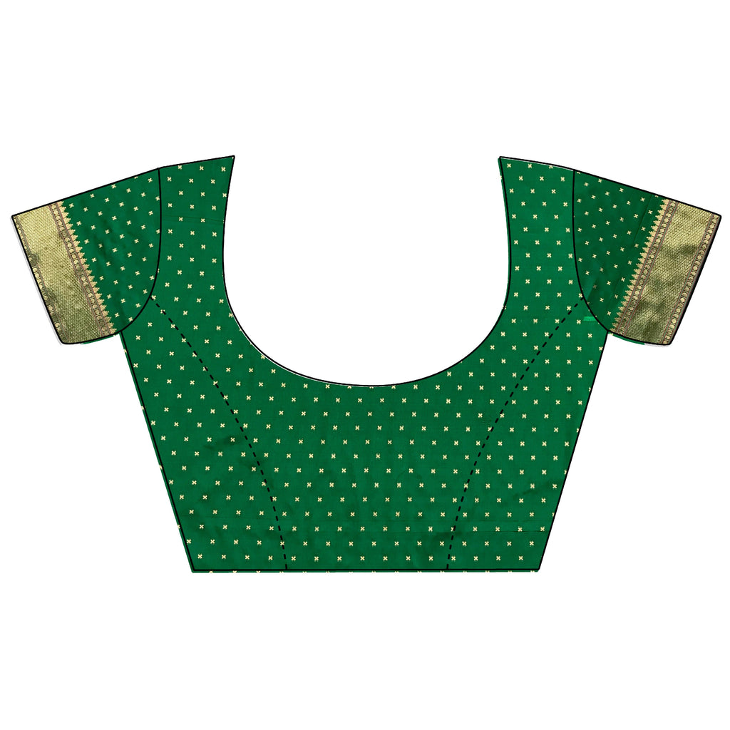 Joban Fashion Green Butti Woven Soft Lichi Silk Paithani Saree - Distacart