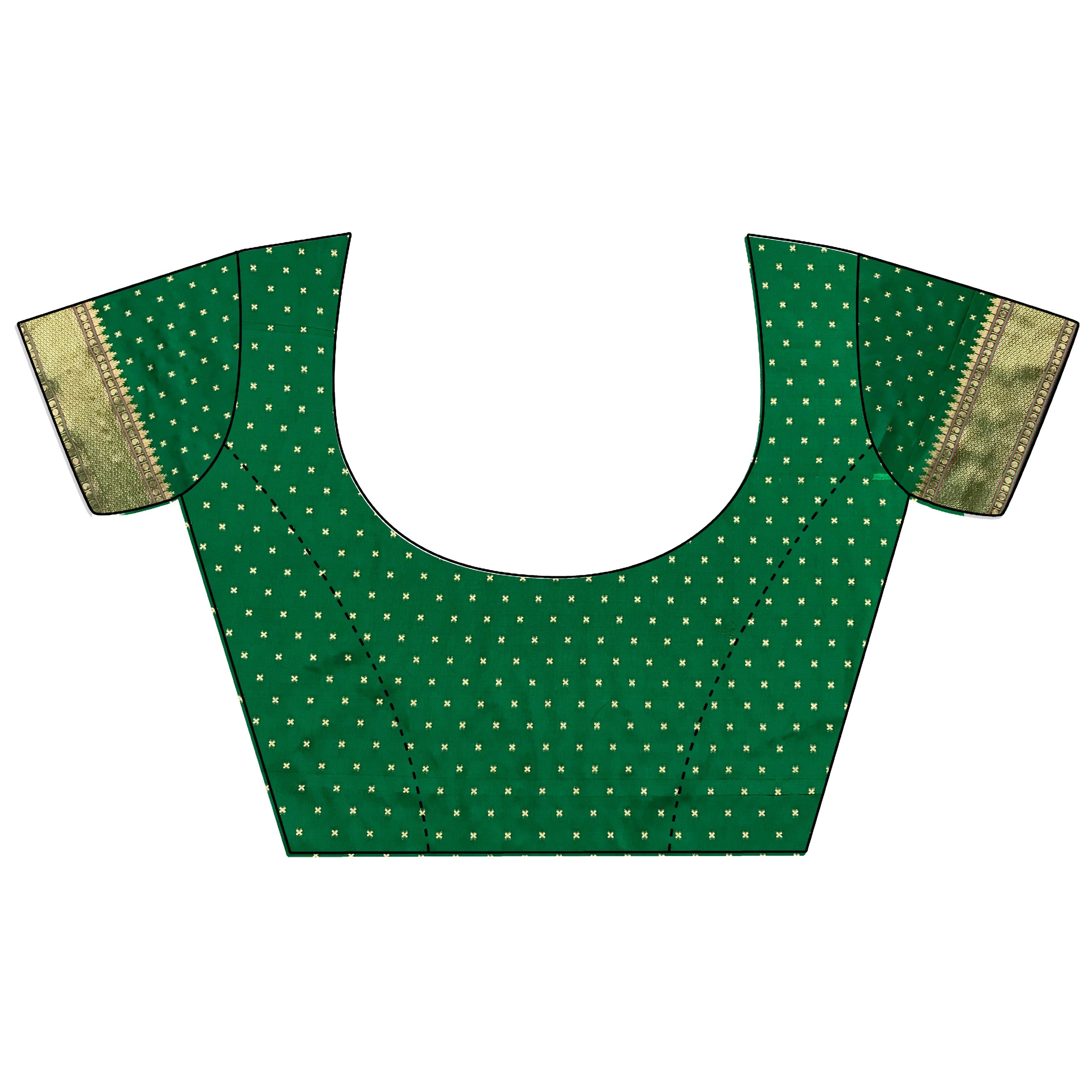 Joban Fashion Green Butti Woven Soft Lichi Silk Paithani Saree - Distacart