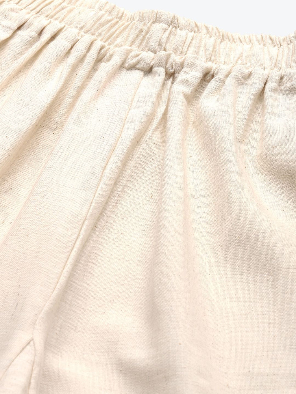 TAG 7 Women Off-White Solid Hem Design Straight Palazzos