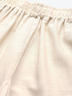 TAG 7 Women Off-White Solid Hem Design Straight Palazzos