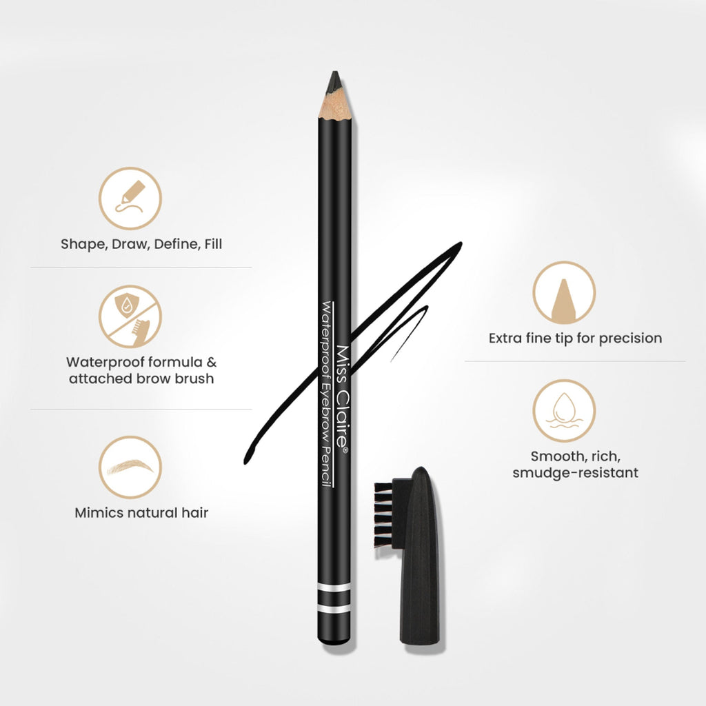 Miss Claire Waterproof Eyebrow Pencil - 01 Black - Distacart