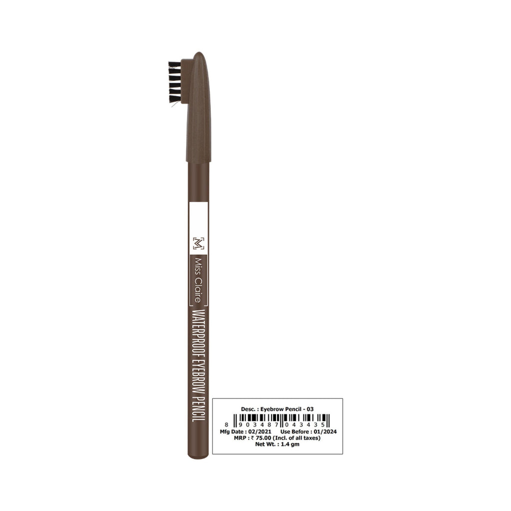 Miss Claire Waterproof Eyebrow Pencil - 03 Medium Brown - Distacart
