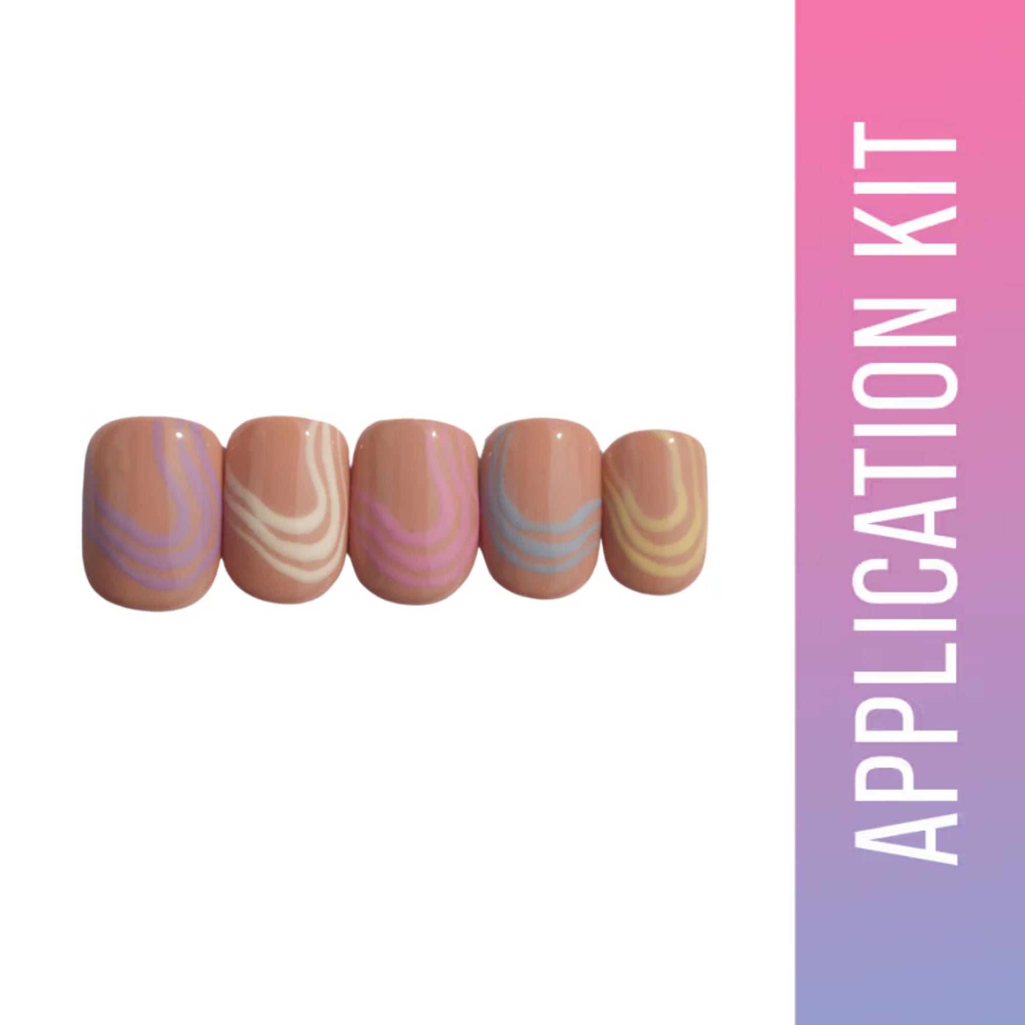 SOEZI Tropical Wave Reusable Press On Nails - Application Kit