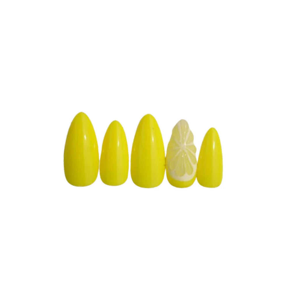 SOEZI Lemon Zest Reusable Press On Nails - Application Kit