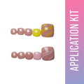 SOEZI Sunkissed Sunburn Toezi Reusable Press On Nails - Application Kit