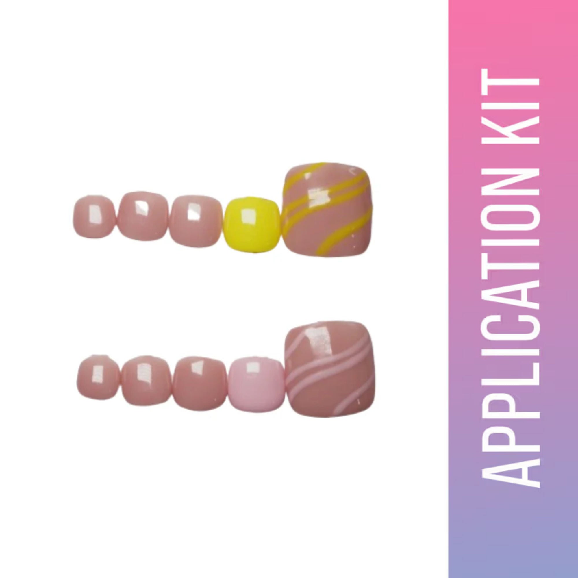 SOEZI Sunkissed Sunburn Toezi Reusable Press On Nails - Application Kit