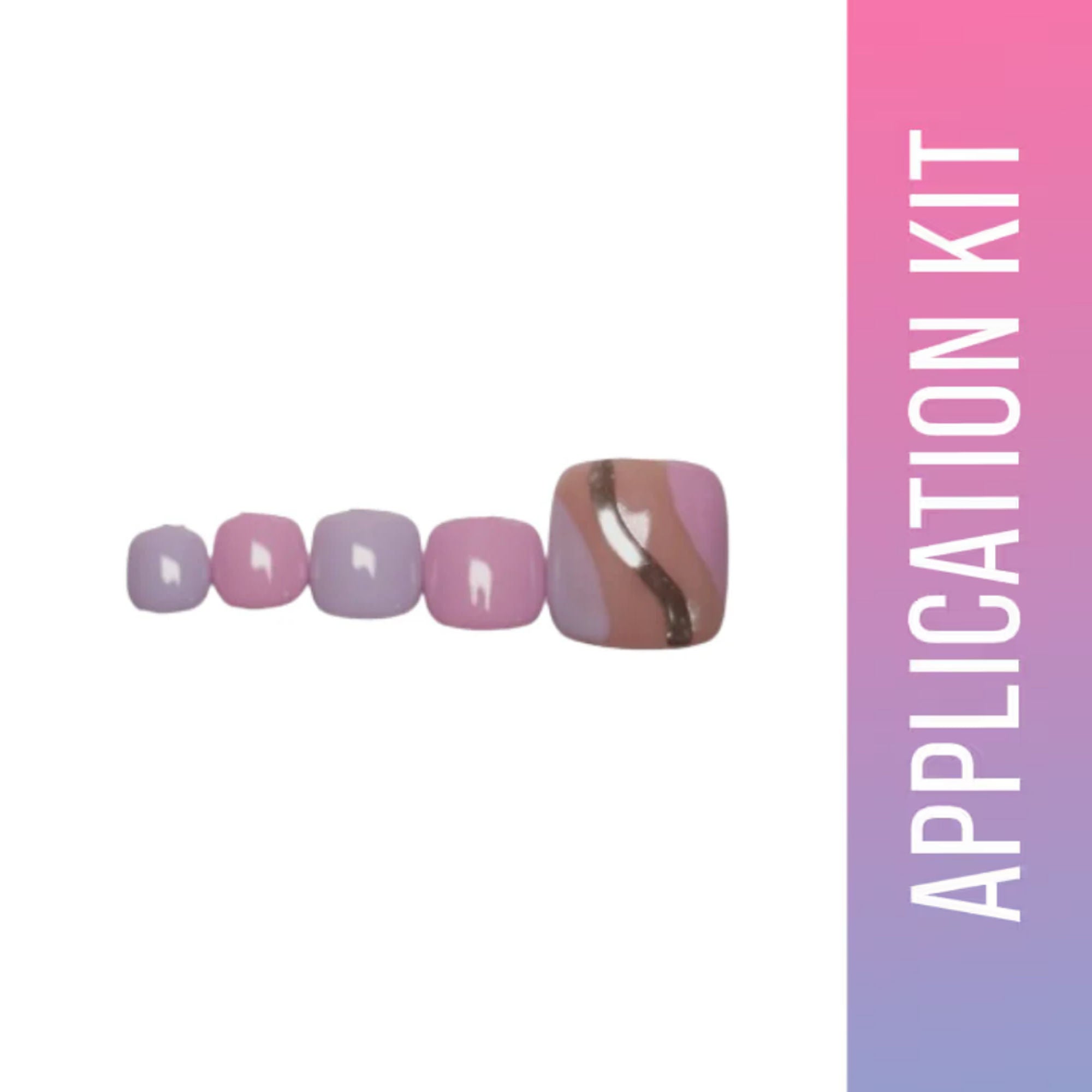 SOEZI Lilac Serenity Toezi Reusable Press On Nails - Application Kit