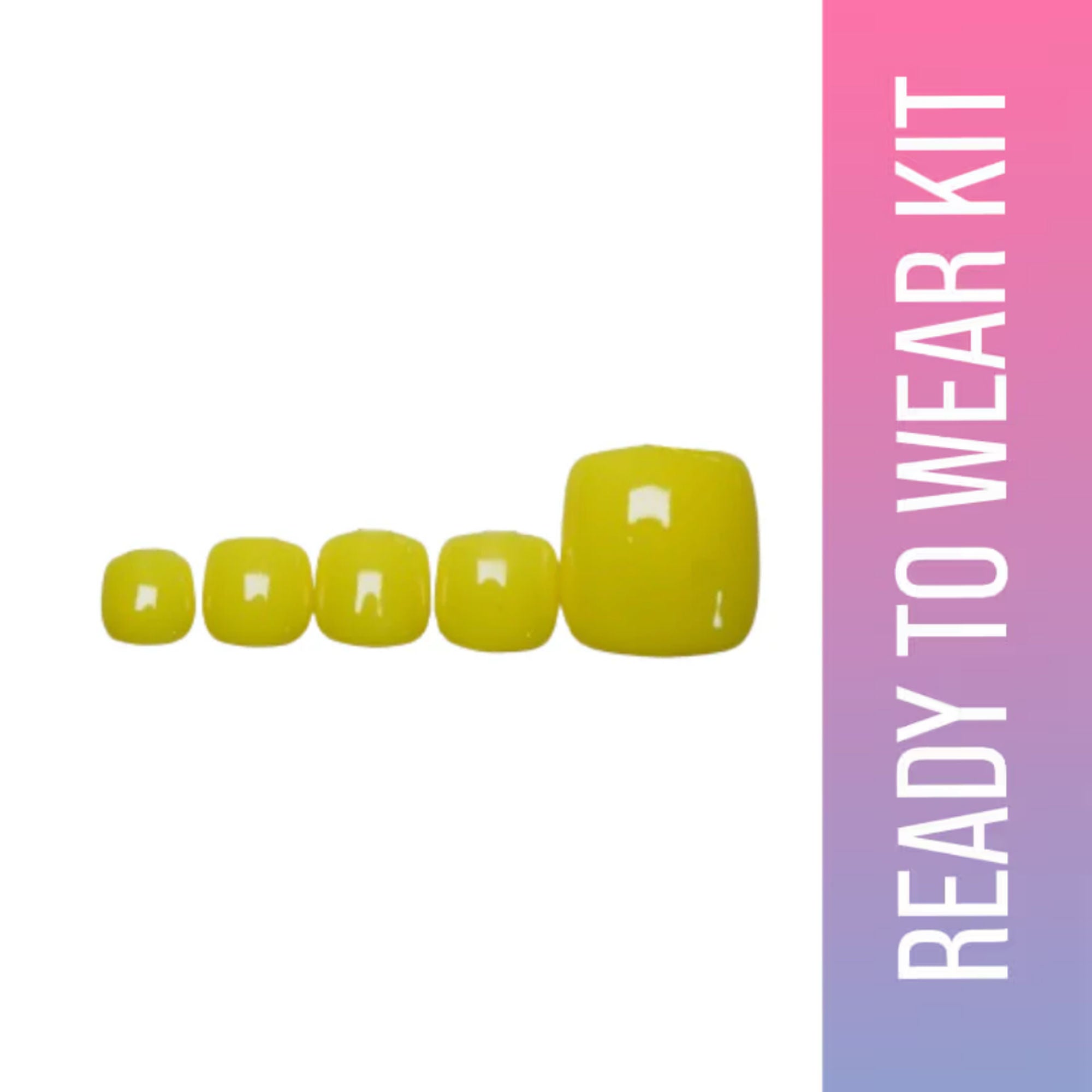 SOEZI Neon Blast Toezi Reusable Press On Nails - Ready To Wear Kit