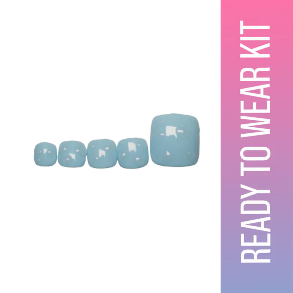 SOEZI Oceans Whisper Toezi Reusable Press On Nails - Ready To Wear Kit