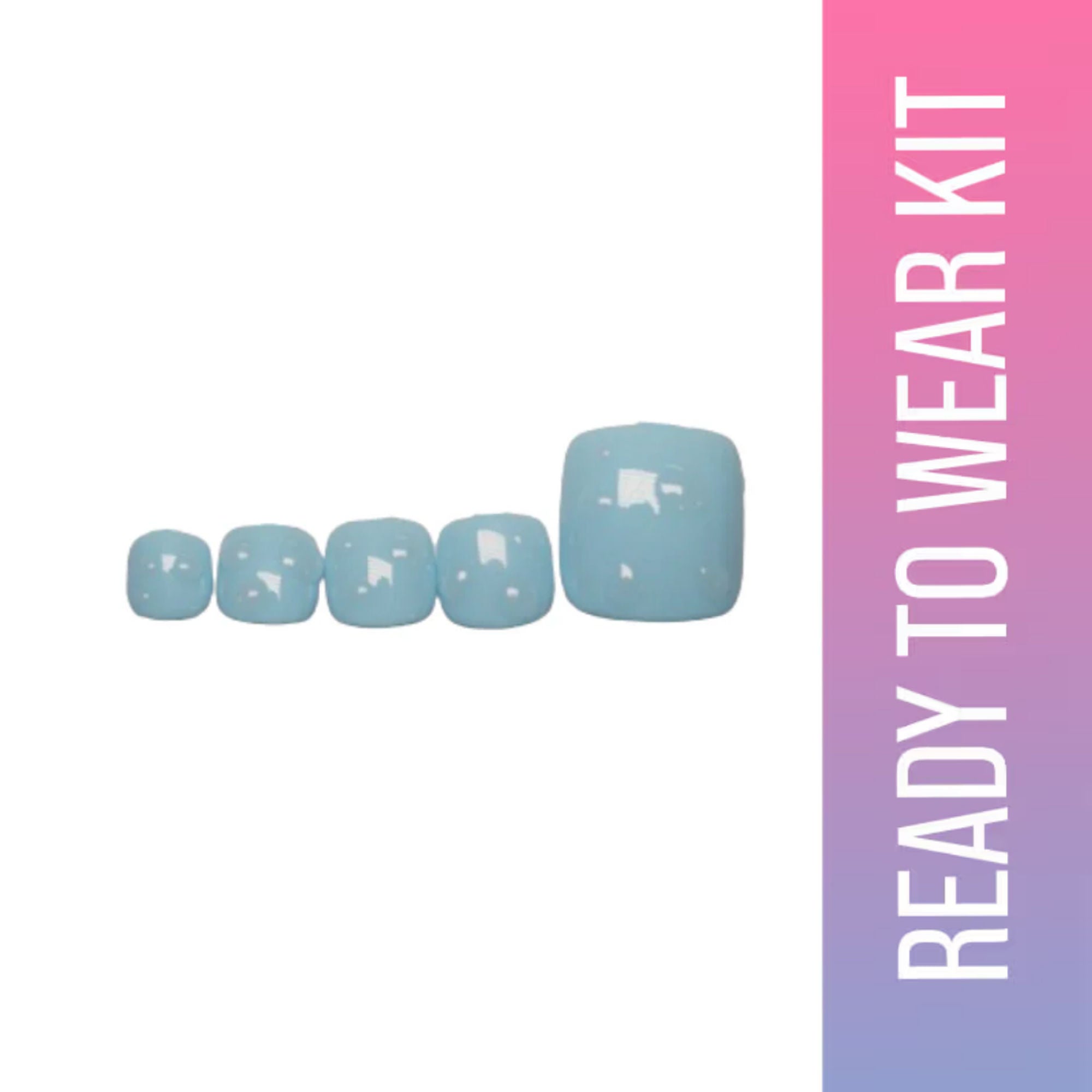 SOEZI Oceans Whisper Toezi Reusable Press On Nails - Ready To Wear Kit
