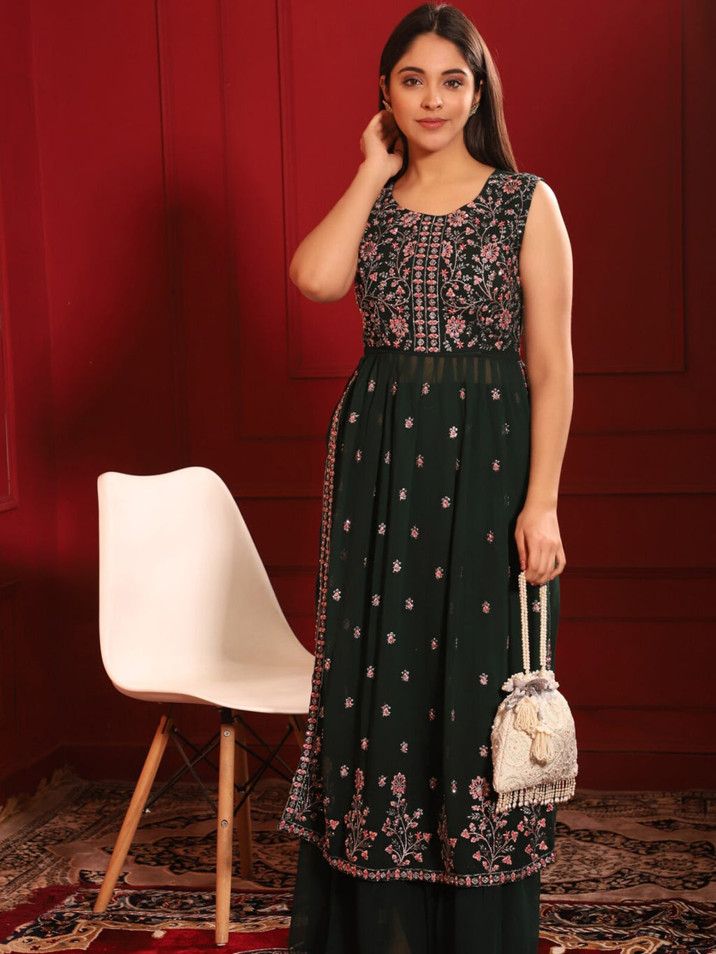 Masq Blue & Gold-Toned Embellished Embroidered Potli Clutch - Distacart