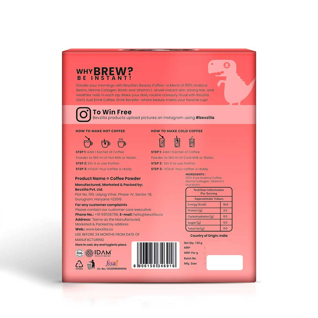 Bevzilla Beauty Coffee - Distacart