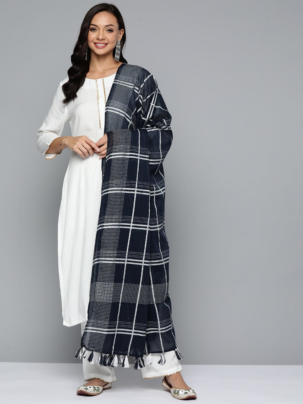 HERE&NOW Gotta Patti Kurta with Palazzos & With Dupatta