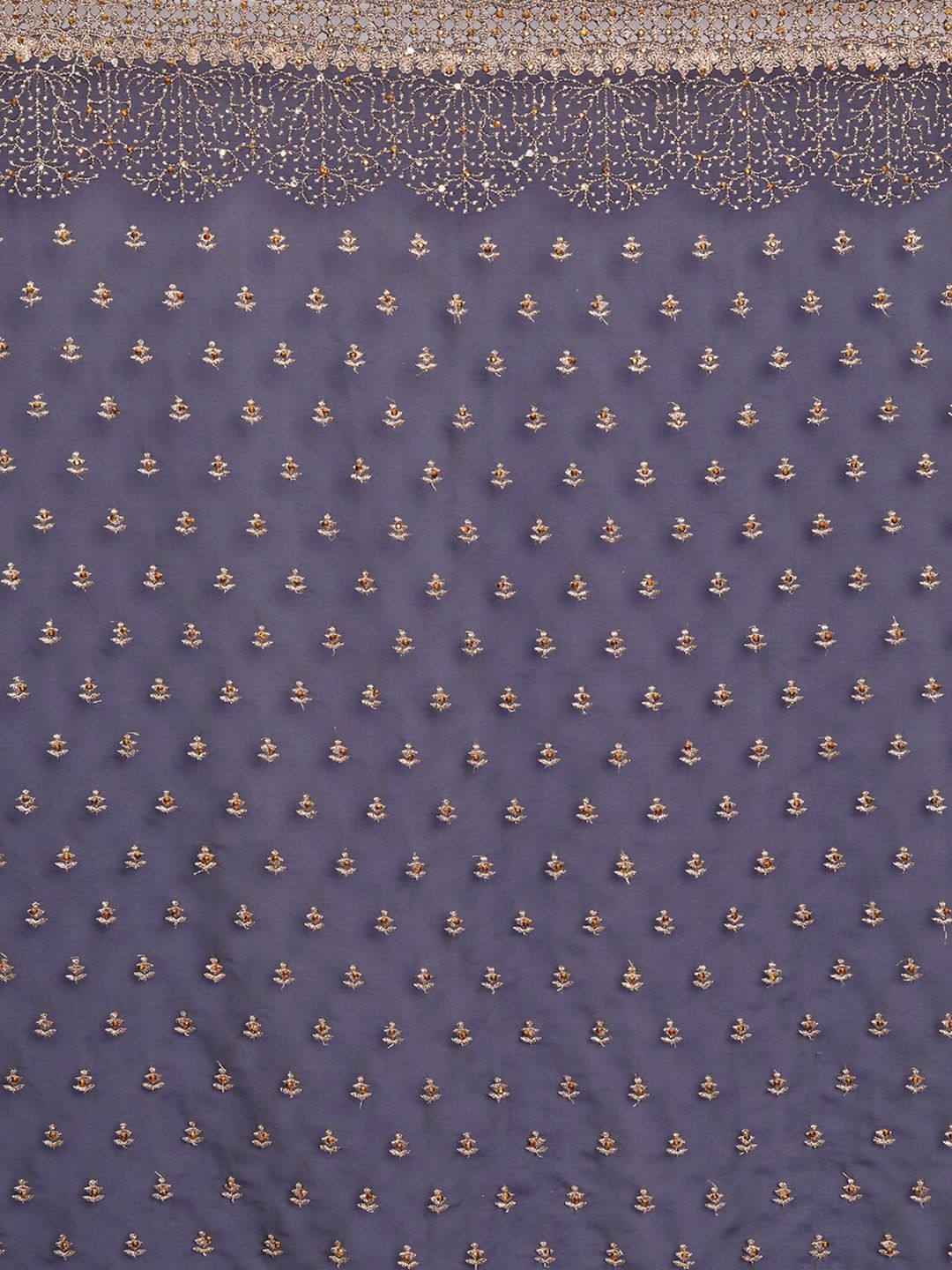 kasee Women Blue & Gold-Toned Floral Embroidered Art Silk Saree