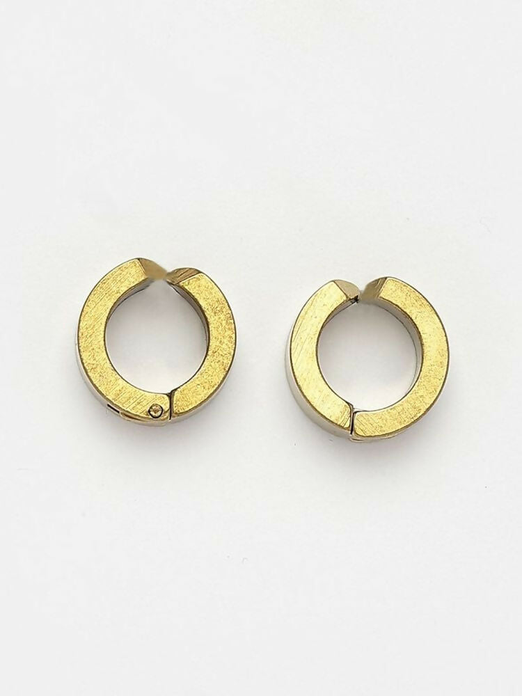 NVR Men's Gold Plated Hoop Earrings - Distacart