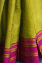 Very Much Indian Handloom Cotton Viscose Ilkal Saree - Bright Green - Distacart