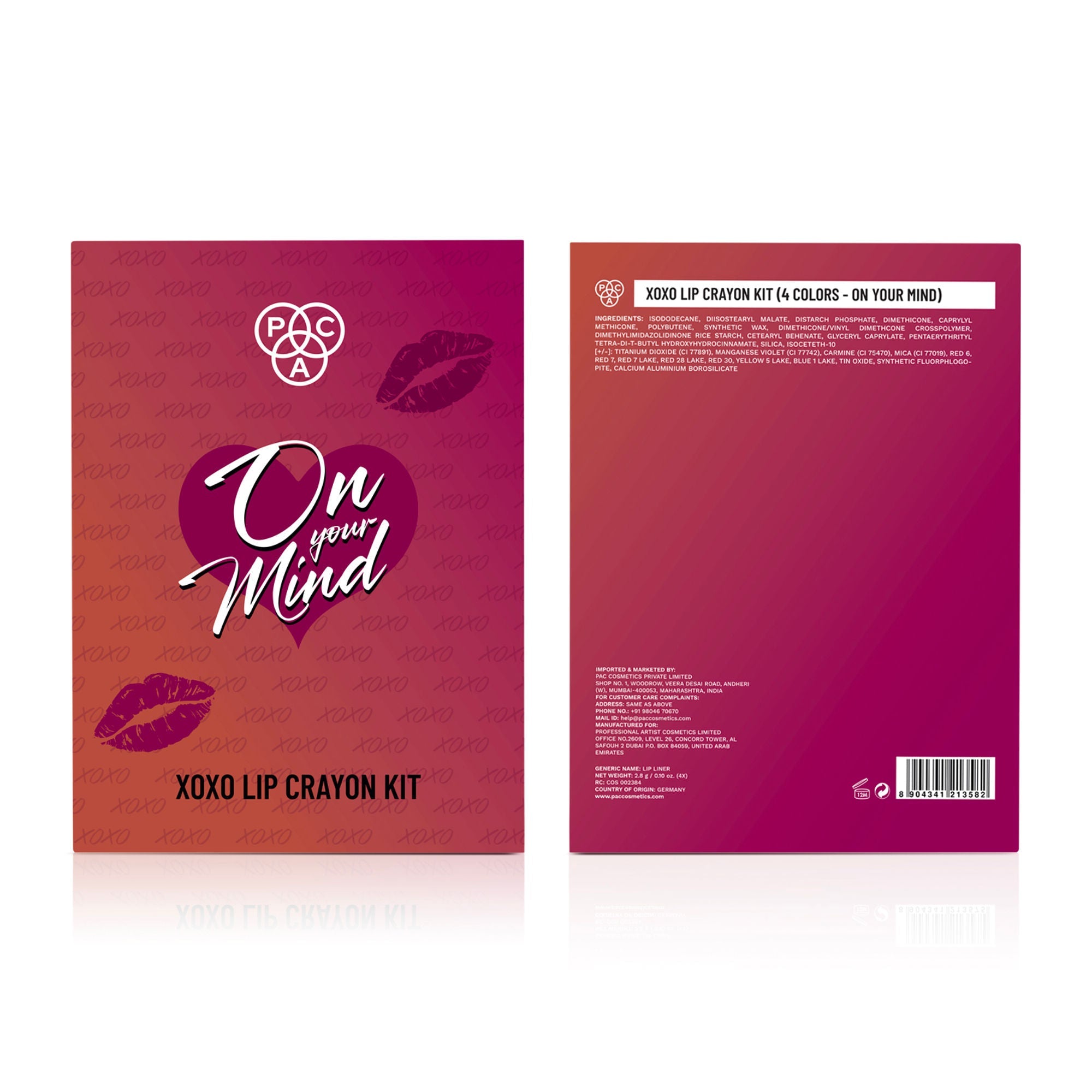 PAC Studio Xoxo Lip Crayon Kit - On Your Mind
