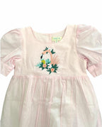 ArthLife Pink Flamingo Embroidered Dress