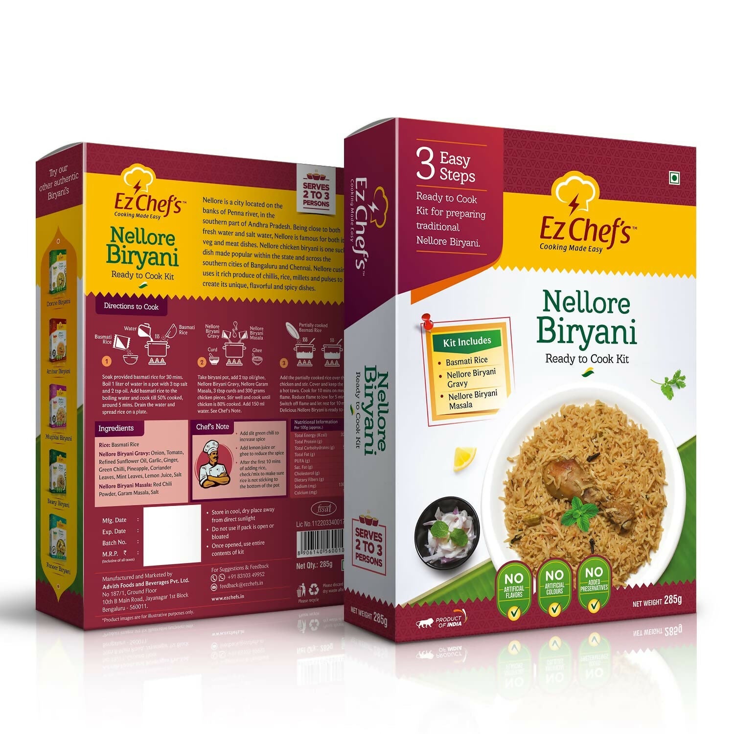 Ez Chef's Nellore Biryani Kit (Andhra Biryani) - Andhra's Famous Biryani - Distacart