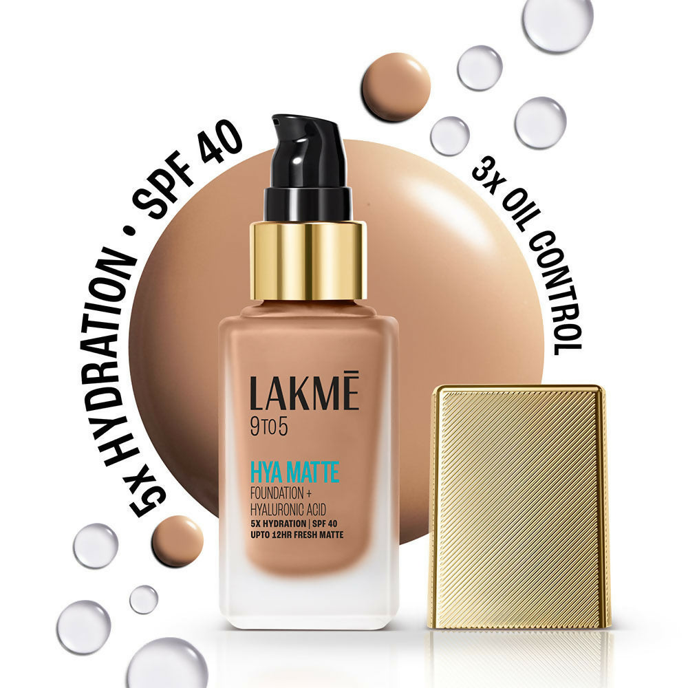 Lakme 9 To 5 Hya Matte Foundation + Hyaluronic Acid - Neutral Honey