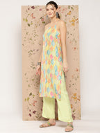 HERE&NOW Abstract Printed Straight Kurta with Solid Palazzos