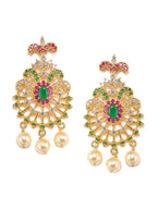 Saraf RS Jewellery Women Gold-Toned & Multi-Coloured CZ-Studded Handcrafted Jewellery Set - Distacart