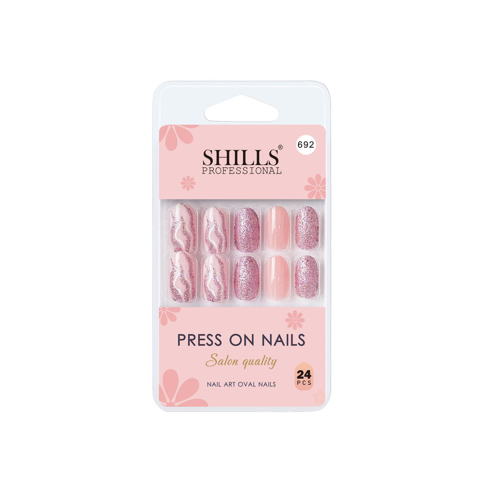 shills professional reusable press on nails oval spn692