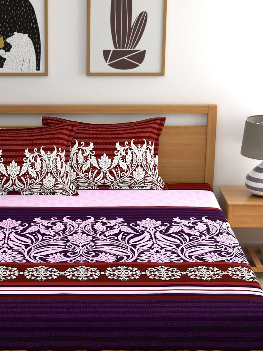 My Room Adults Ethnic Motifs 140 TC Bedsheet with Pillow Covers