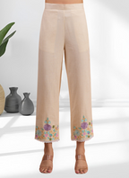 Joban Fashion Cream Linen Embroidered Readymade Cord Set - Distacart