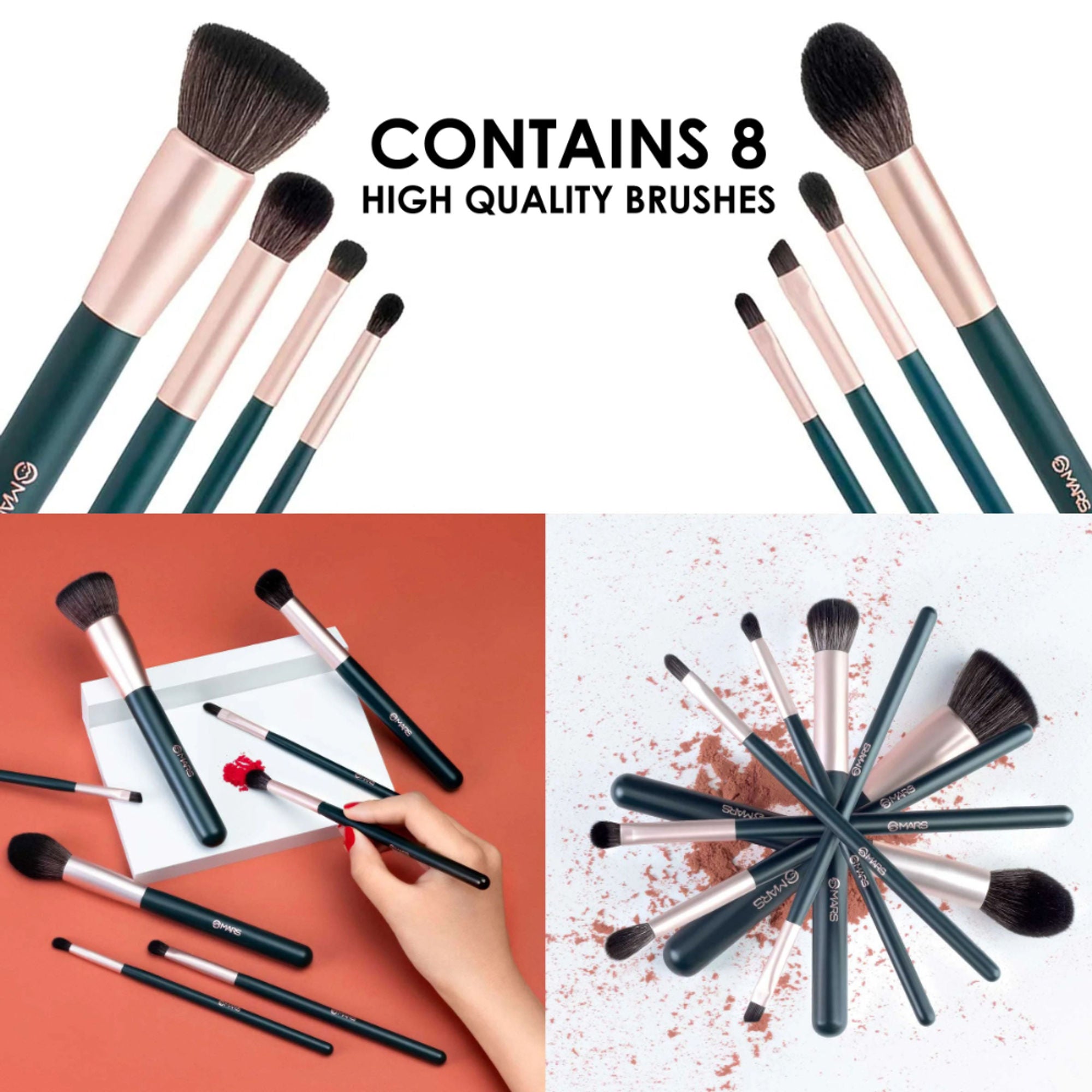 MARS Cosmetics Tools Of Titan Brush With Holder - Pack Of 8