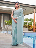 Tikhi Imli Woven Design Satin Ready to Wear Saree - Distacart