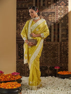 kasee Floral Chikankari Silk Blend Saree - Distacart